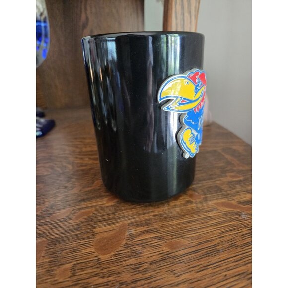 University of Kansas Jayhawks KU Collegiate Embossed Mug NCAA Black 3D Pewter - Picture 2 of 9